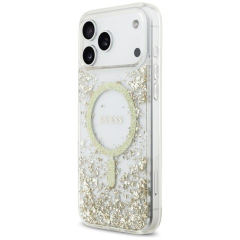 Guess nakładka Resin Bottom Glitter MagSafe do iPhone 17 Pro Max złota