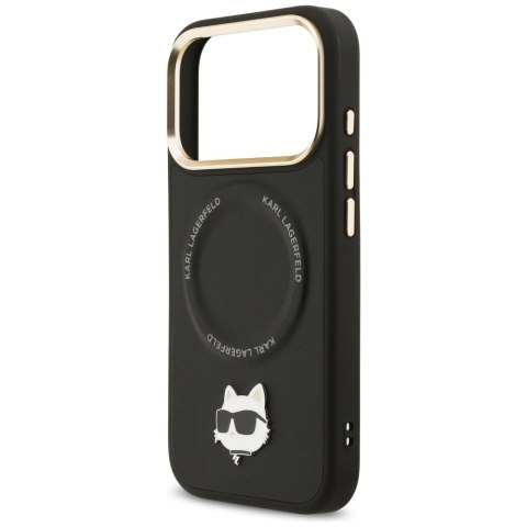 Karl Lagerfeld nakładka Big Strap Choupette Metal Logo MagSafe do iPhone 17 Pro Max czarna