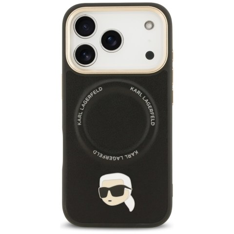 Karl Lagerfeld nakładka Big Strap Karl Metal Logo MagSafe do iPhone 17 Pro czarna
