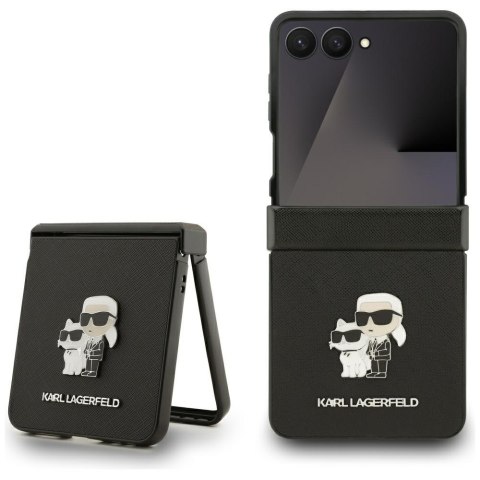Karl Lagerfeld nakładka Saffiano Karl&Choupette Pin do Samsung Galaxy Z Flip7 czarna