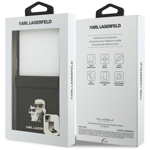 Karl Lagerfeld nakładka Saffiano Karl&Choupette Pin do Samsung Galaxy Z Flip7 czarna