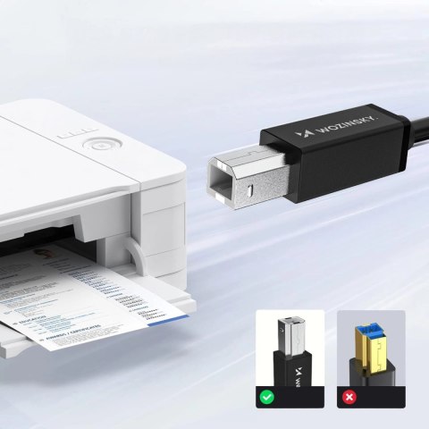 Kabel Wozinsky WKDDY3S USB-B - USB-A 480Mb/s 2m - czarny