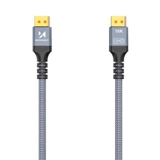 Kabel Wozinsky WPS-16AYL3S DisplayPort 2.1 Certyfikowany VESA 80 Gb/s 16K@60Hz 8K@120Hz 4K@240Hz HDR HDCP DSC 3m - czarny