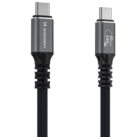 Kabel Wozinsky WPS-UY41S USB-C Thunderbolt 4 240W 1m 4K - czarny