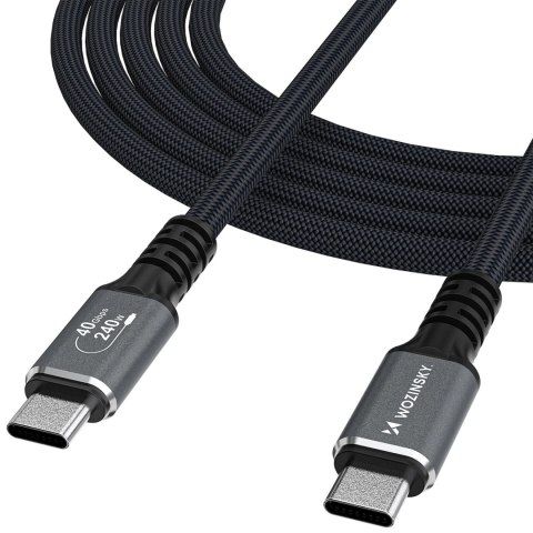 Kabel Wozinsky WPS-UY42S USB-C Thunderbolt 4 240W 2m 4K - czarny