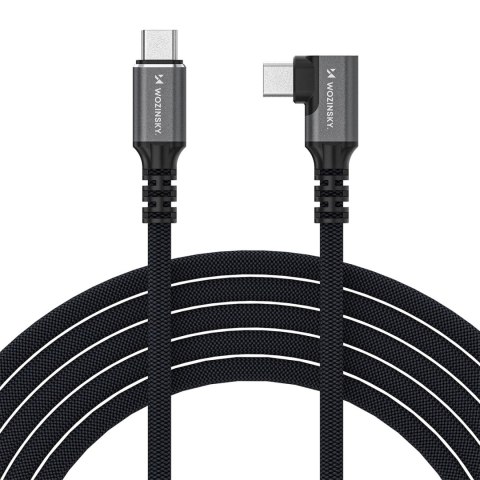 Kabel kątowy Wozinsky WPS3-UY41S USB-C Thunderbolt 4 240W 1m 4K - czarny