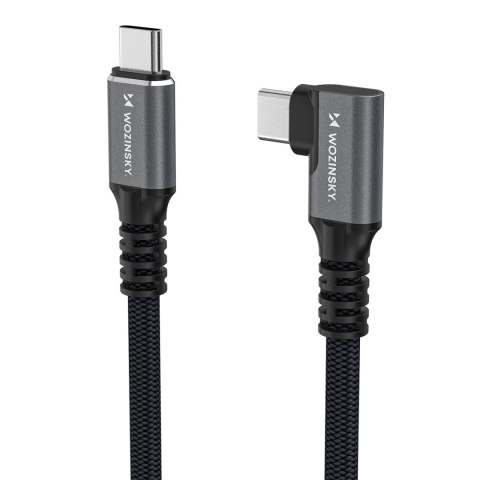Kabel kątowy Wozinsky WPS3-UY41S USB-C Thunderbolt 4 240W 1m 4K - czarny