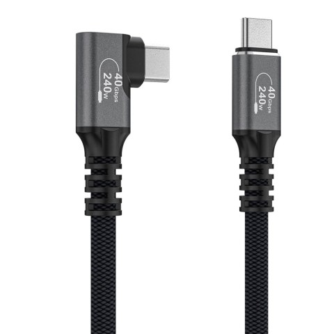 Kabel kątowy Wozinsky WPS3-UY41S USB-C Thunderbolt 4 240W 1m 4K - czarny