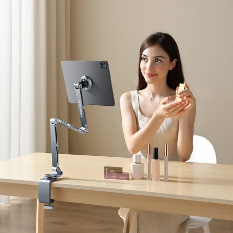 Uchwyt magnetyczny Wozinsky WTY0YS1 obrotowy 360° solidny na telefon tablet - szary