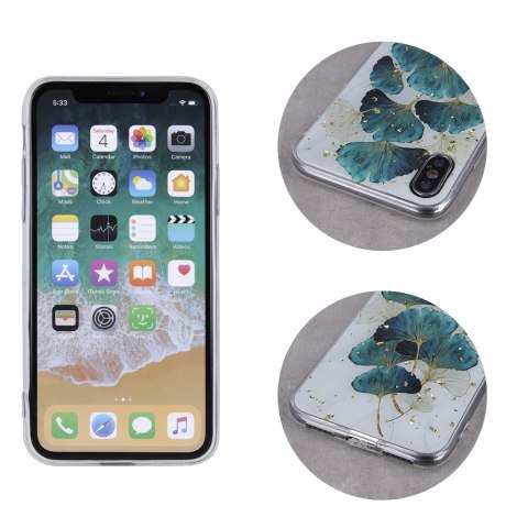 Nakładka Gold Glam do iPhone 15 Pro 6,1" listki Nakładka Gold Glam do iPhone 15 Pro 6,1" listki