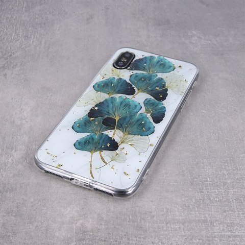 Nakładka Gold Glam do iPhone 15 Pro 6,1" listki Nakładka Gold Glam do iPhone 15 Pro 6,1" listki