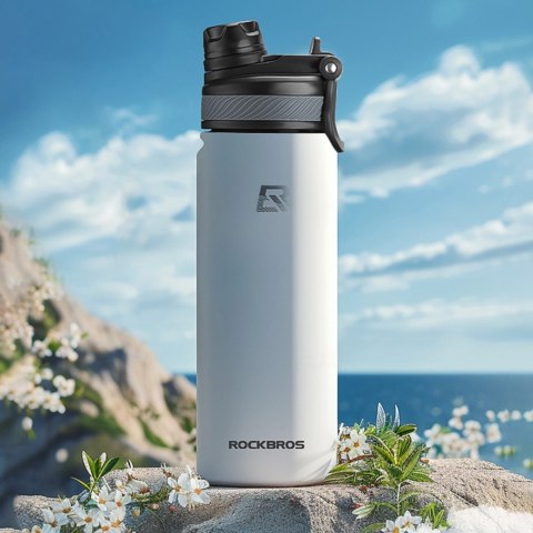 Bidon termiczny Rockbros 35210029006 rowerowy na napoje 650 ml - biały