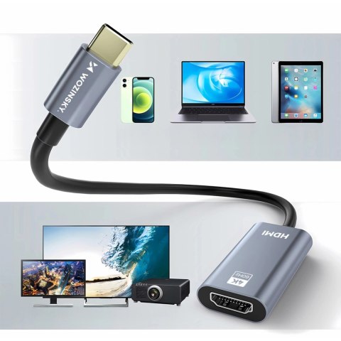 Adapter Wozinsky WACH-01 USB-C - HDMI 4K 60Hz - czarny