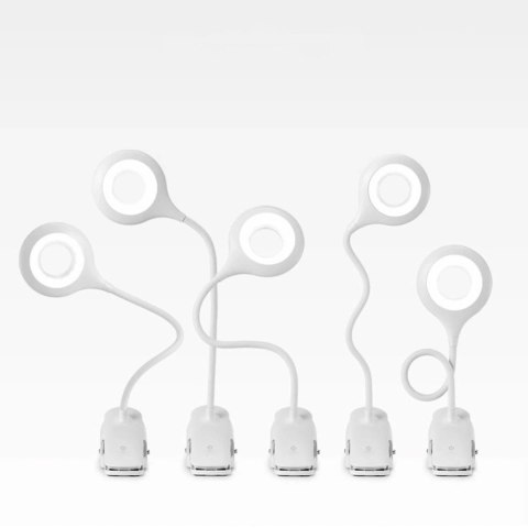 Mini lampka Wozinsky bezprzewodowa lampka LED do czytania z klipsem + kabel USB-C - biała
