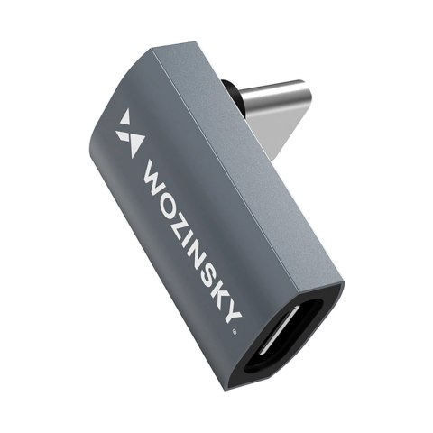 Przejściówka kątowa Wozinsky WPKF-01 USB-C - USB-C 40Gb/s 240W 8K OTG - szara