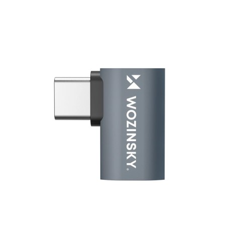 Przejściówka kątowa boczna Wozinsky WPKB-01 USB-C - USB-C 40Gb/s 240W 8K OTG - szara