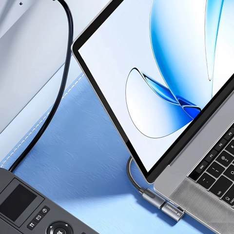 Przejściówka kątowa boczna Wozinsky WPKB-01 USB-C - USB-C 40Gb/s 240W 8K OTG - szara