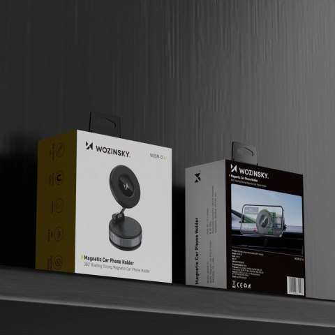 Uchwyt samochodowy Wozinsky WUSM-01 magnetyczny na deskę rozdzielczą/szybę - czarny