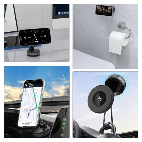 Uchwyt samochodowy Wozinsky WUSM-01 magnetyczny na deskę rozdzielczą/szybę - czarny