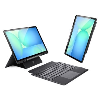 Etui z klawiaturą Dux Ducis (DK series) na Samsung Tab S10 FE+ (Plus) z podświetleniem - czarna