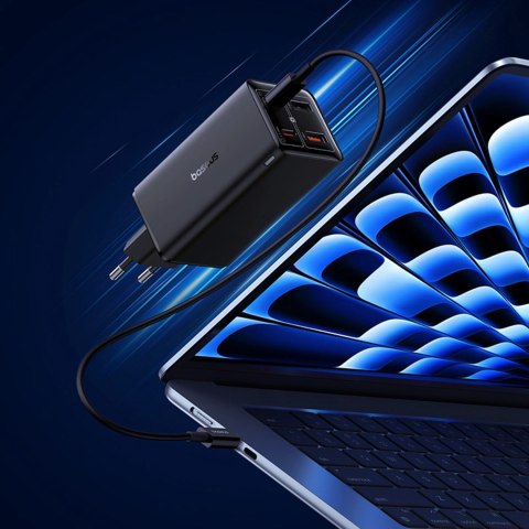 Ładowarka Baseus GaN6 Pro 100W 2 x USB-C 2 x USB-A z czarnym kablem USB-C 100W 1m - czarna