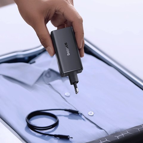 Ładowarka Baseus GaN6 Pro 100W 2 x USB-C 2 x USB-A z czarnym kablem USB-C 100W 1m - czarna