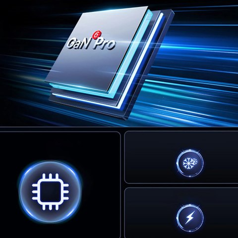 Ładowarka Baseus GaN6 Pro 100W 2 x USB-C 2 x USB-A z czarnym kablem USB-C 100W 1m - czarna