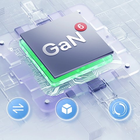 Ładowarka Baseus GaN6 Pro 65W 2 x USB-C 2 x USB-A z czarnym kablem USB-C 100W 1m - biała