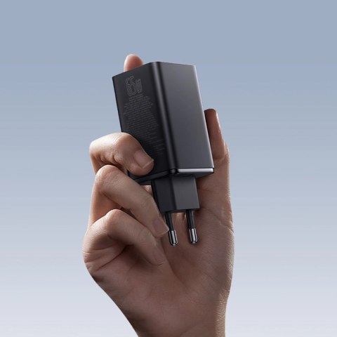 Ładowarka Baseus GaN6 Pro 65W 2 x USB-C 2 x USB-A z czarnym kablem USB-C 100W 1m - czarna