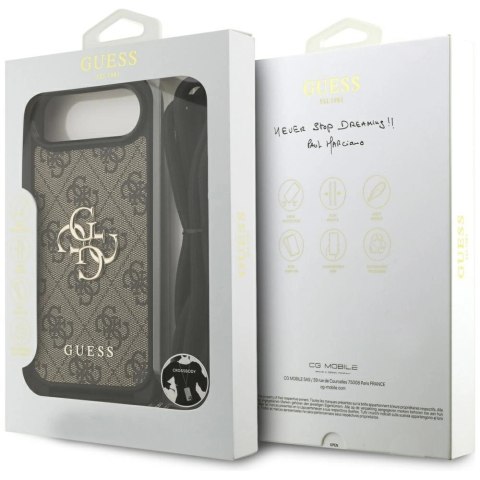 Etui Guess 4G Big Logo Cord Stap Crossbody na iPhone 17 Air - brązowe