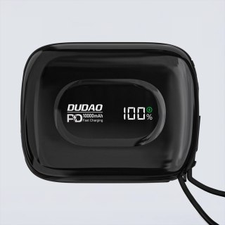 Powerbank Dudao K32 22,5W 10000 mAh z wbudowanym kablem USB-C/Lightning - czarny