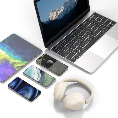 Słuchawki bezprzewodowe Dudao X22 Max nauszne Bluetooth z ANC - beżowe