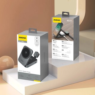 Stacja ładująca 3 w 1 Dudao A11 Max 15W indukcyjna kompatybilna z MagSafe - szara