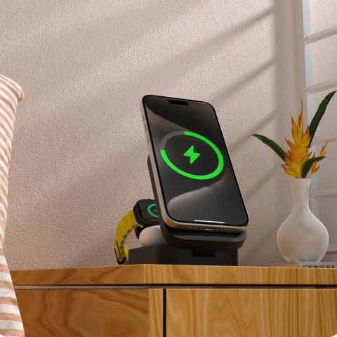 Stacja ładująca 3 w 1 Dudao A11 Max 15W indukcyjna kompatybilna z MagSafe - szara