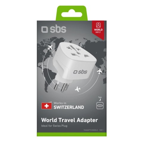 Adapter podróżny SBS CH - uniwersalny - biały Adapter podróżny SBS CH - uniwersalny - biały