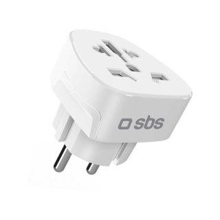 Adapter podróżny SBS Shucko/EU - uniwersalny - biały
