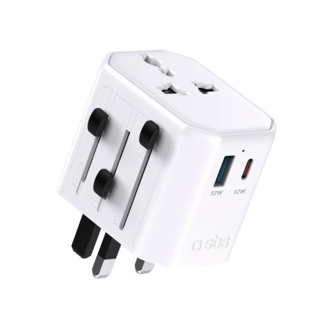Adapter podróżny SBS TEADAPTUSBTCUNI USB-C USB-A uniwersalny - biały Adapter podróżny SBS TEADAPTUSBTCUNI USB-C USB-A uniwersalny - biały