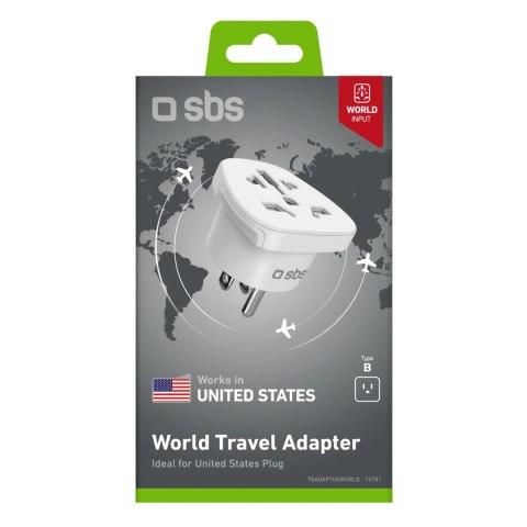 Adapter podróżny SBS US - uniwersalny - biały Adapter podróżny SBS US - uniwersalny - biały