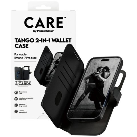 Etui CARE by PanzerGlass Feature Tango 2w1 Wallet Case MagSafe na iPhone 17 Pro Max - czarne