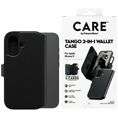 Etui CARE by PanzerGlass Feature Tango 2w1 Wallet Case MagSafe na iPhone 17 - czarne