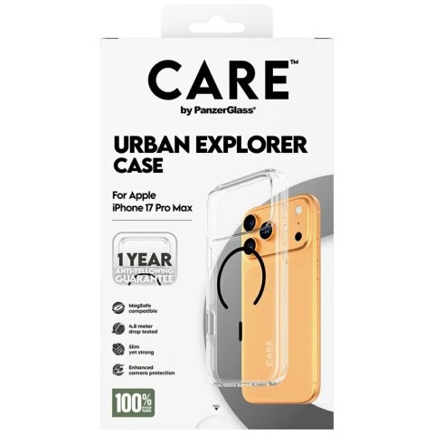 Etui CARE by PanzerGlass Flagship Urban Explorer w. Black MagSafe na iPhone 17 Pro Max - przezroczyste