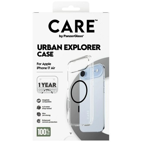 Etui CARE by PanzerGlass Flagship Urban Explorer w. Black MagSafe na iPhone Air - przezroczyste