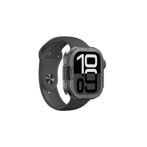 Etui metalowe AMAZINGTHING Titan Pro na Apple Watch 11 46mm aluminiowe - czarne