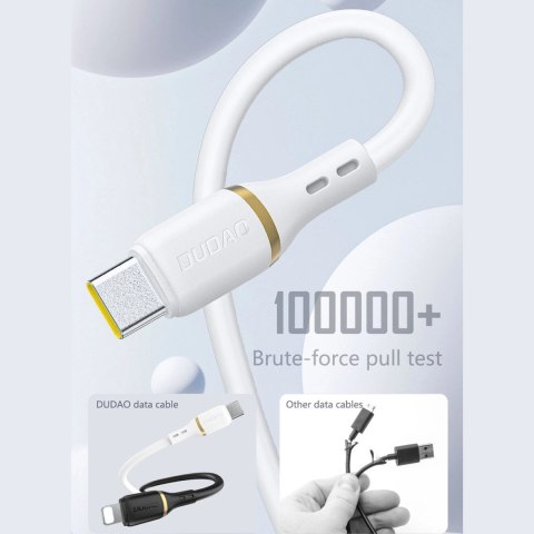 Kabel Dudao L25C USB-C - USB-C silikonowy 60W 1m - biały