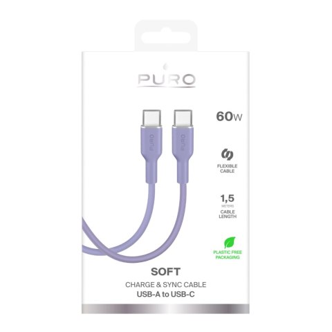 Kabel Puro ICON USB-C - USB-C 1,5m - fioletowy