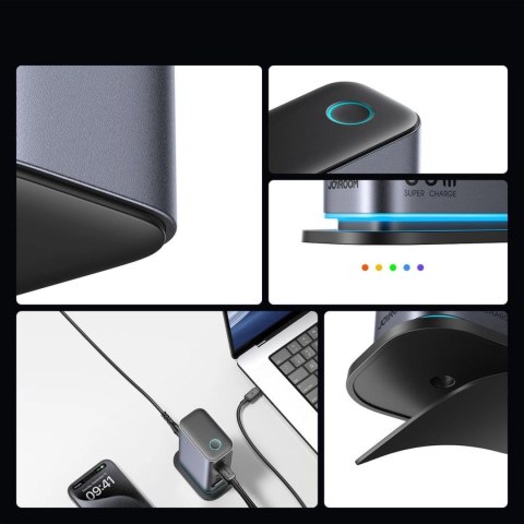 Ładowarka Joyroom JR-TCM02 GaN 65W stacja ładująca 4xUSB-C 2xUSB-A wtyczka UK - szara