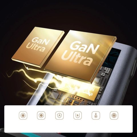 Ładowarka Joyroom JR-TCM02 GaN 65W stacja ładująca 4xUSB-C 2xUSB-A wtyczka UK - szara