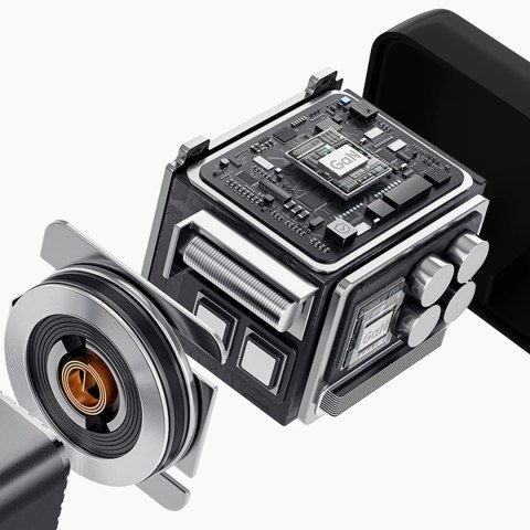 Ładowarka sieciowa Dudao A67EU GaN 67W z wbudowanym zwijanym kablem USB-C Power Delivery Quick Charge - czarna