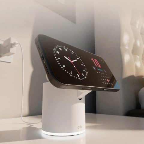 Stacja ładująca SBS 2w1 bezprzewodowa magnetyczna - biała