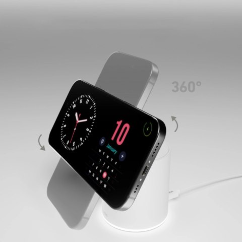 Stacja ładująca SBS 2w1 bezprzewodowa magnetyczna - biała